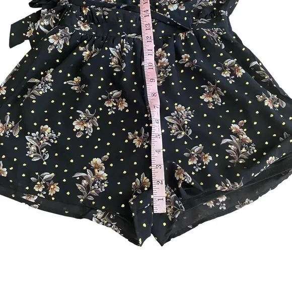 Lulu’s | Midnight Voyage Black Floral Print Romper - Picture 10 of 12
